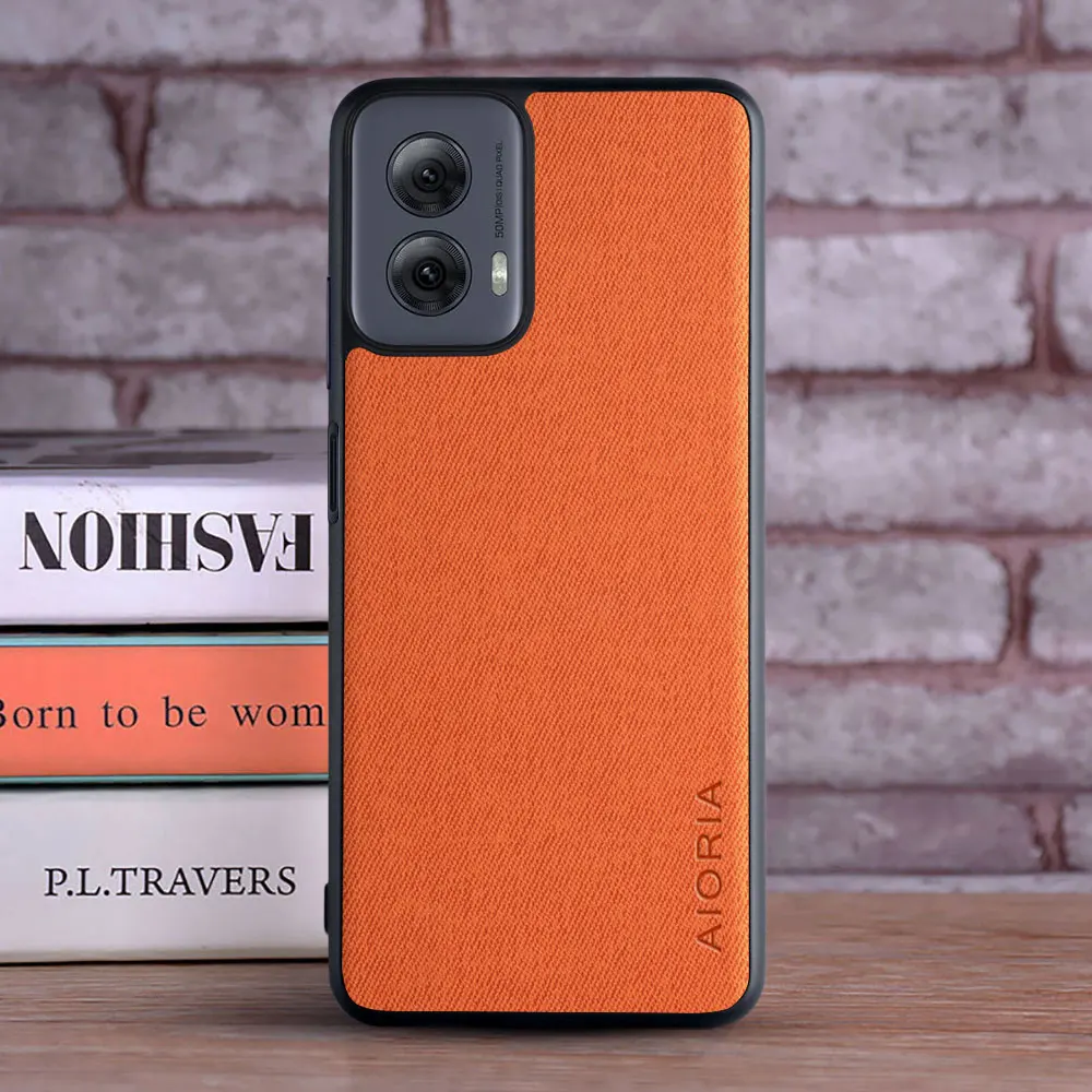 Case for Moto G Power Play Stylus 5G 2024 2025 coque Luxury textile Leather phone cover funda for motorola moto g power 5g case