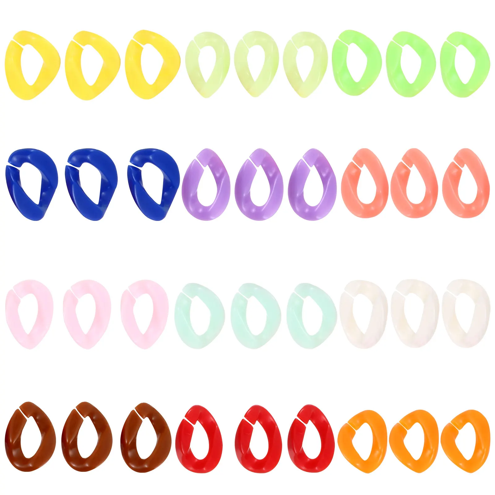 

100 Pcs Acrylic Earrings Hair Clips Chains for Bags Purse DIY Jewelry Accessories Smooth Bright Comfortable Touch