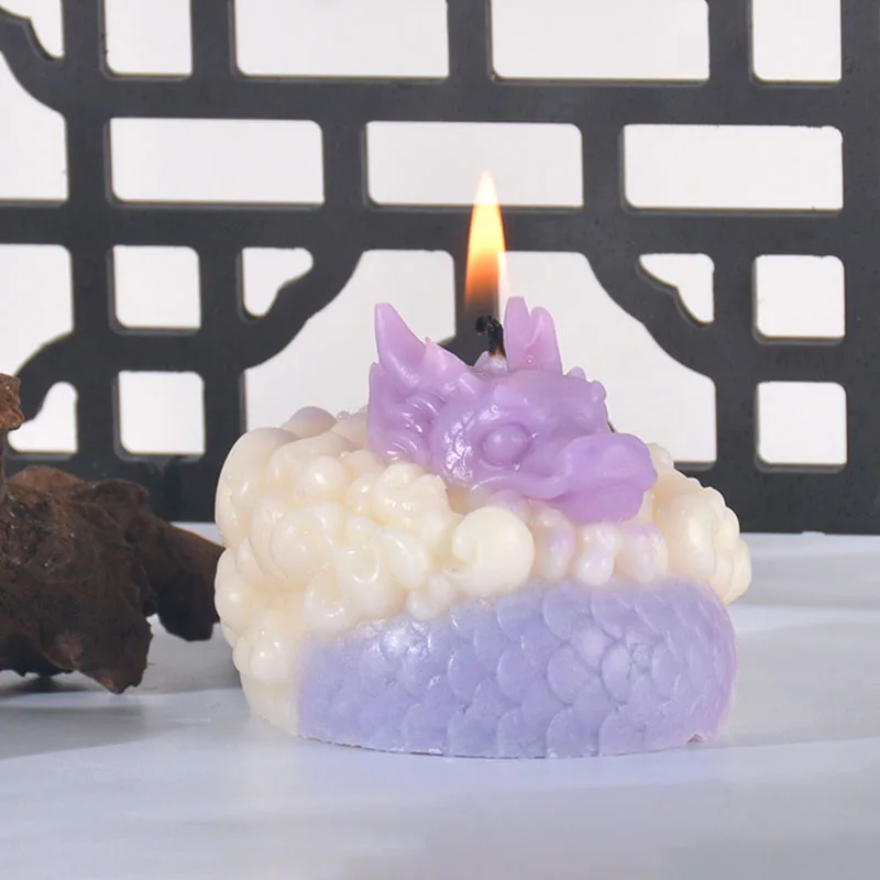 3D Chinese Dragon Animal Candle Silicone Mold DIY Scented Candle Gypsum Making Mould Chocolate Baking Cake Molds Home Decor