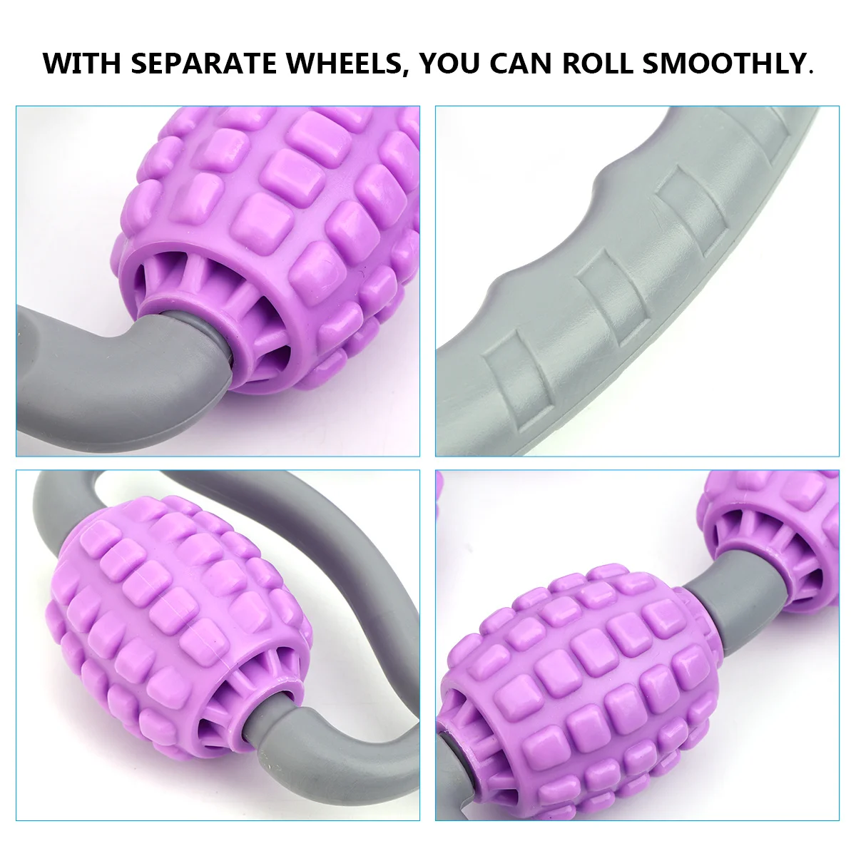 

Slimming Leg Massager Purple Ergonomic Non-Slip Handle 360 Degree Muscle Relaxation Roller For Legs Shoulders Neck Arms