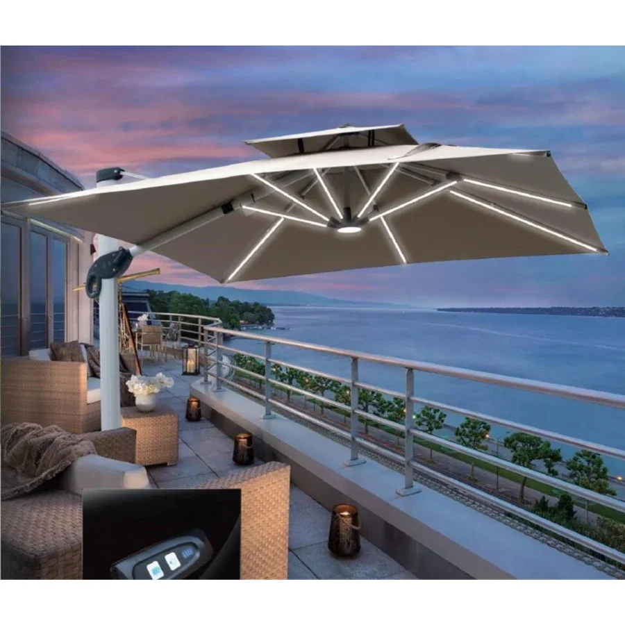 3M 4M 5M 6M Customized Spain Solution Acrylic Fabric Patio Summer Garden Cover Outdoor Sun Umbrella For Beach