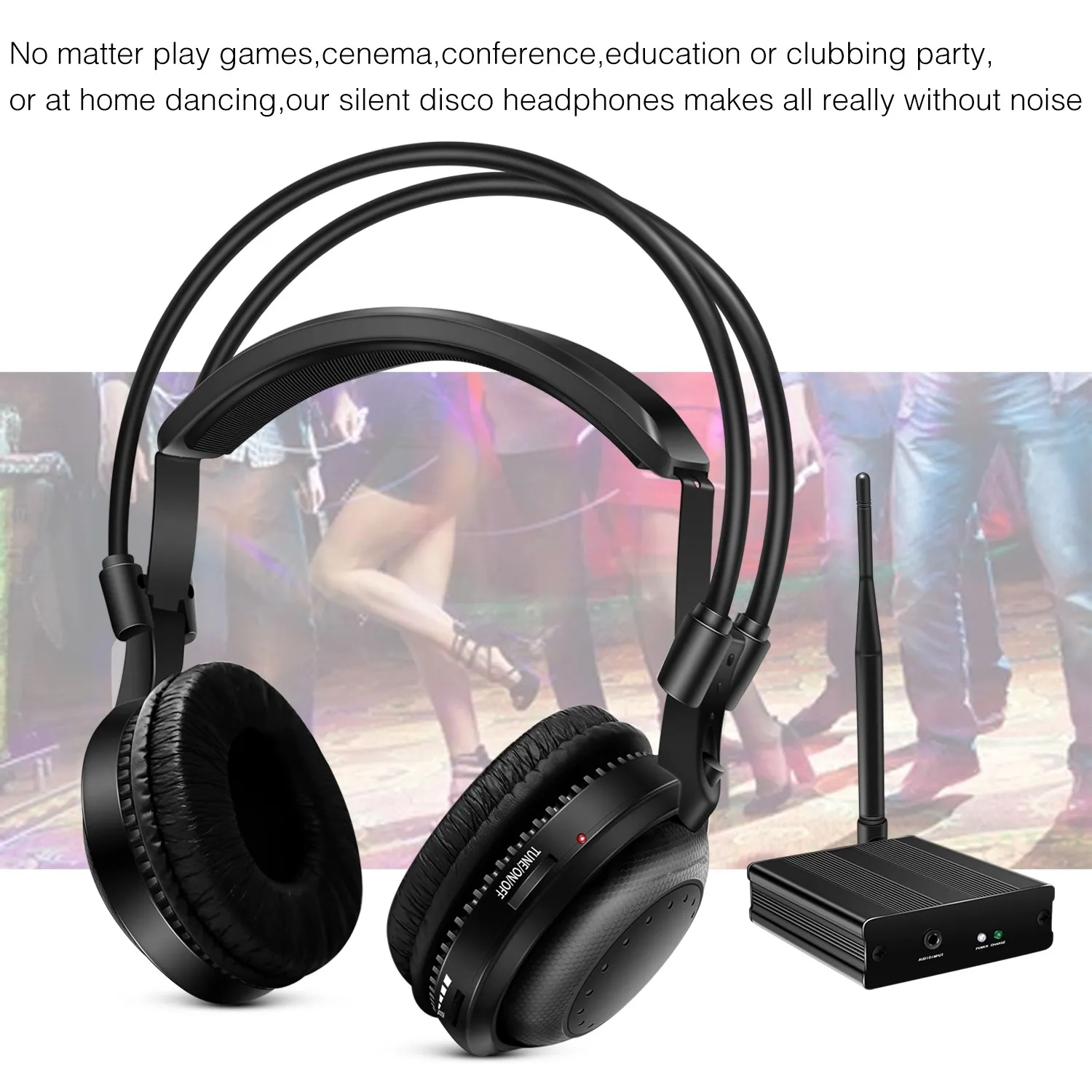 Ultra Low Bass Classical Silent Disco Wireless Headphones 12pcs Bundle for DJ Music Pary Club Meeting