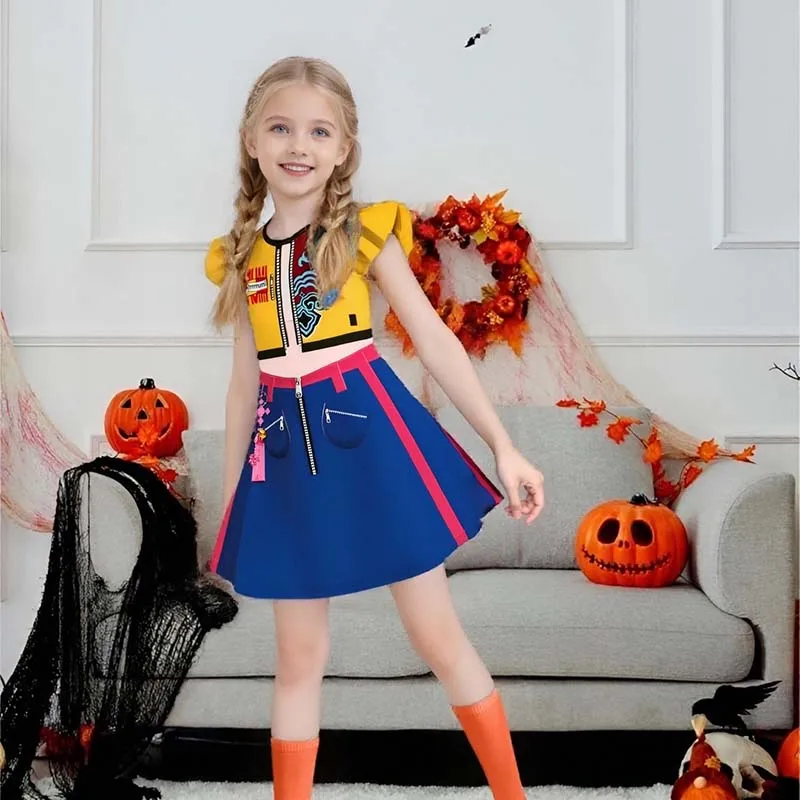 أنيمي المطربين ميرا رومي زي تأثيري فستان ثلاثية الأبعاد طباعة فساتين حفلات الهالوين المرحلة وتتسابق لمدة 3-12 سنة أزياء عيد الميلاد