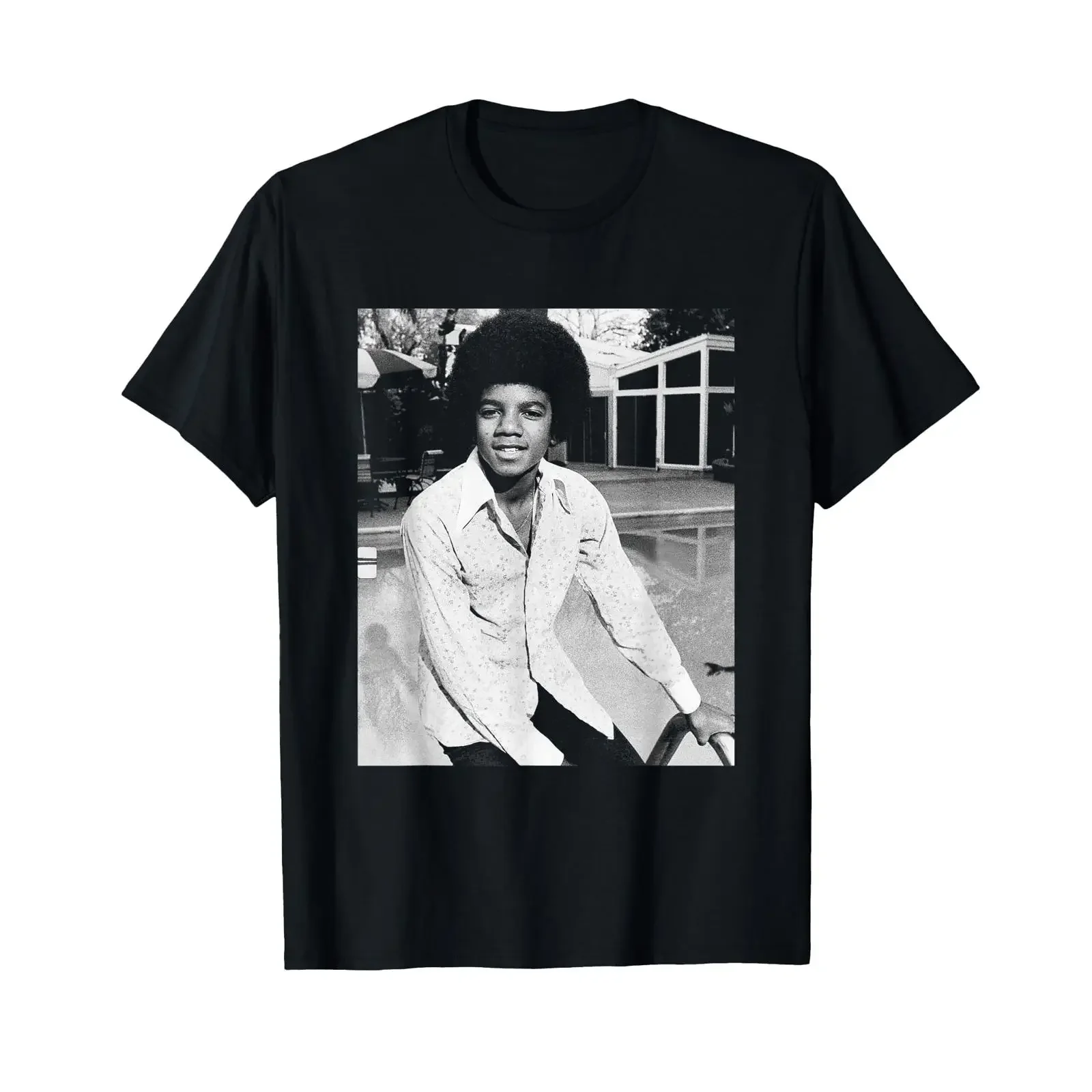 Michael Jackson at LA Home The 5 1975 T Shirt vintage Washed designer clothes streetwear Versatile Unisex fashion graphic