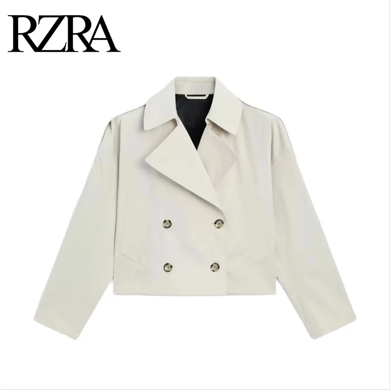 

RZRA2024 autumn new women's casual British style intelligent commuting solid color short lapel windbreaker jacket ladies