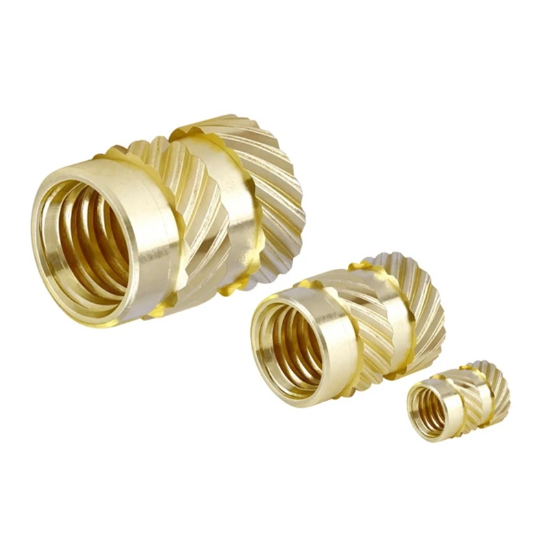 DN59 M3 M4 M5 Copper Nut Hot Melt Heating Molding Double Twill Knurled Injection Insert Brass Nuts Embossed 50pcs 4/8/10mm