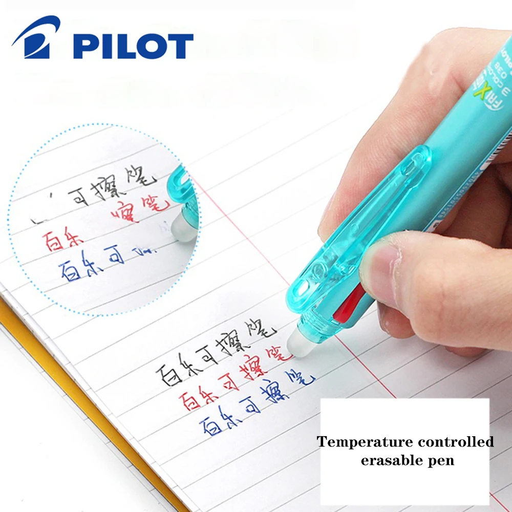 Japan Pilot Frixion Pen 3 w 1 Wymazywalny długopis żelowy 3 kolory 0,5 mm / 0,38 mm LKFB-60EF Smukły uchwyt na długopis Powrót do szkoły Artykuły papiernicze — zdjęcie produktu 3