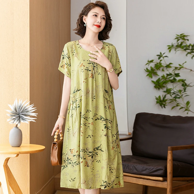 New Fashion  Summer Women For women Plus Size Dress Casual Vintage Elegant Floral Dresses Woman Clothes