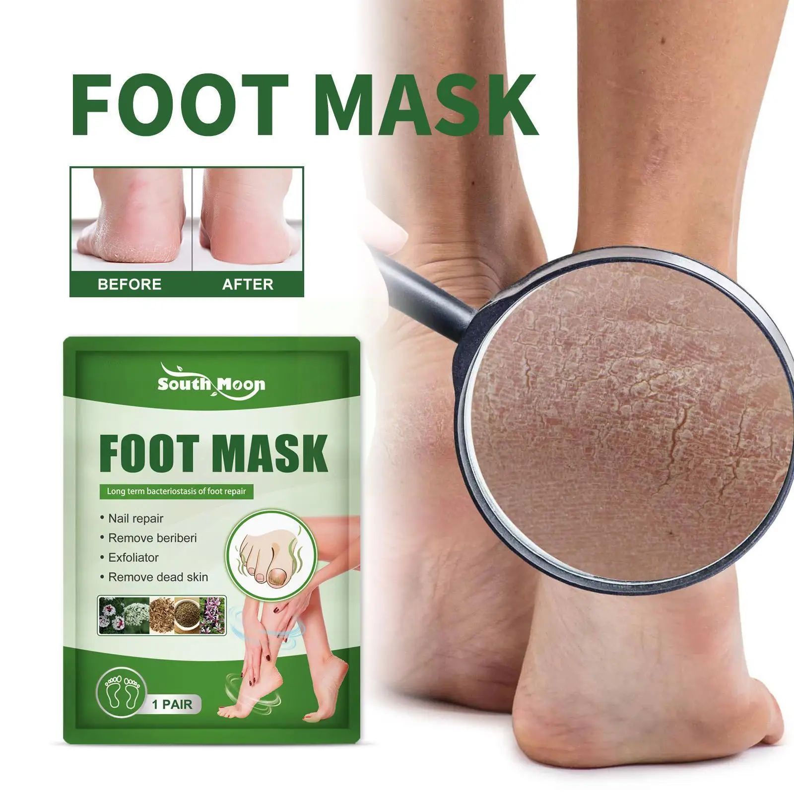 Masque de Peeling des Pieds Y9M6, Chaussettes de Spa, GIslande pour Enlever la Fréquence de la Peau, Talons Exextensibles, 1 Paire