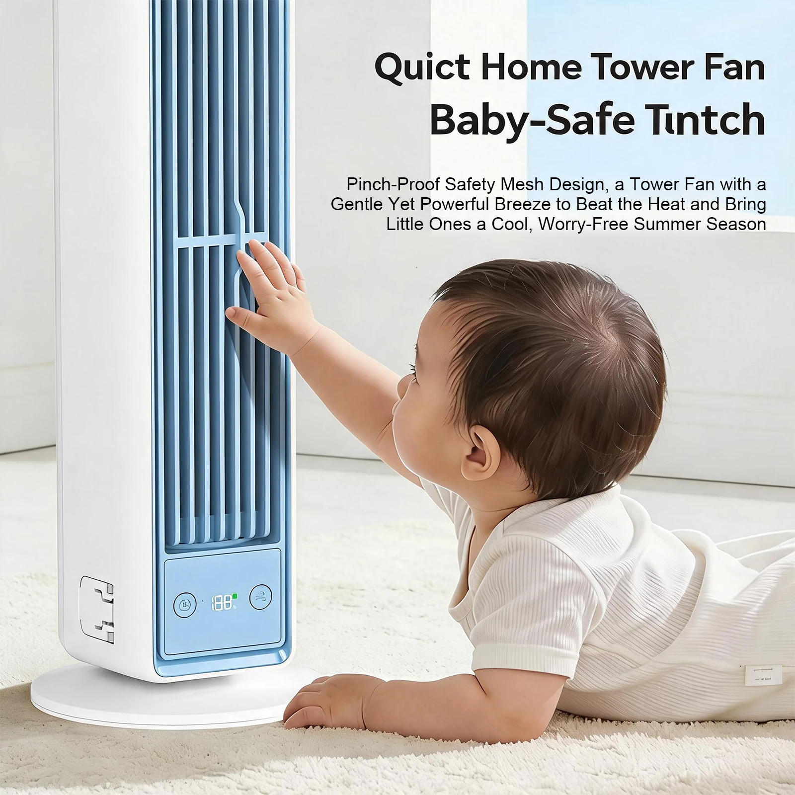 3600mAh Multi-Functional Desktop Fan with Remote Control with Hook & Detachable Base for Kitchen Bedroom Bathroom Balcony