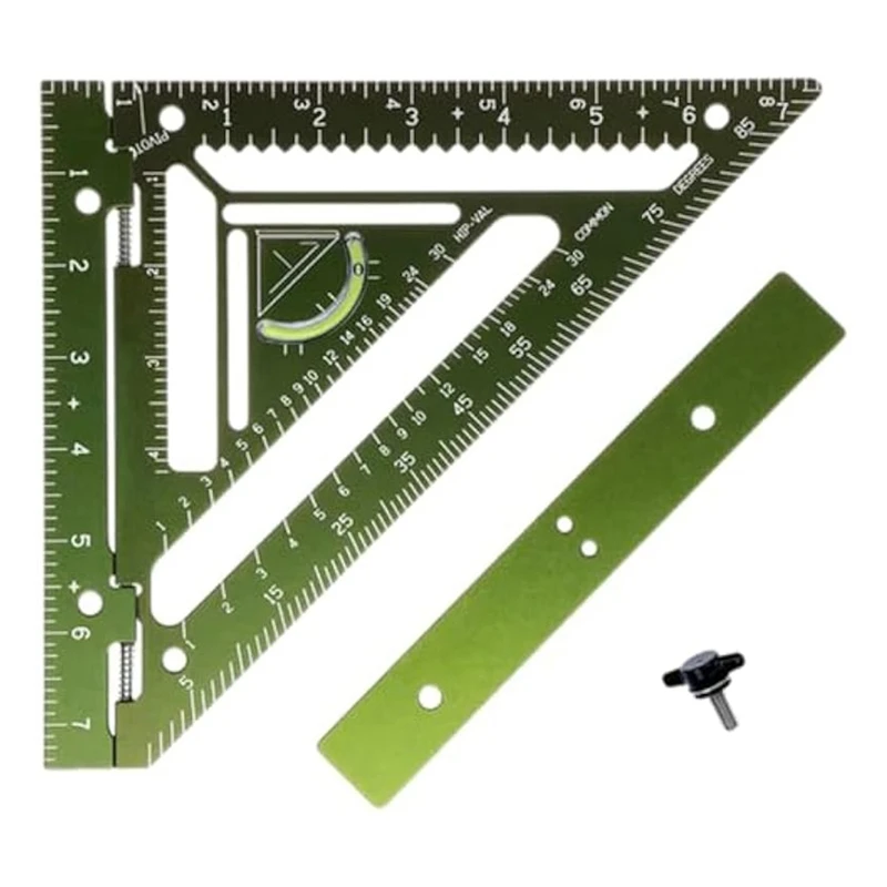 

Rafter Square Tool,Sherwap Rafter Square Tool,Multifunctional Rafter Square,Aluminum Triangle Ruler With Jig Block