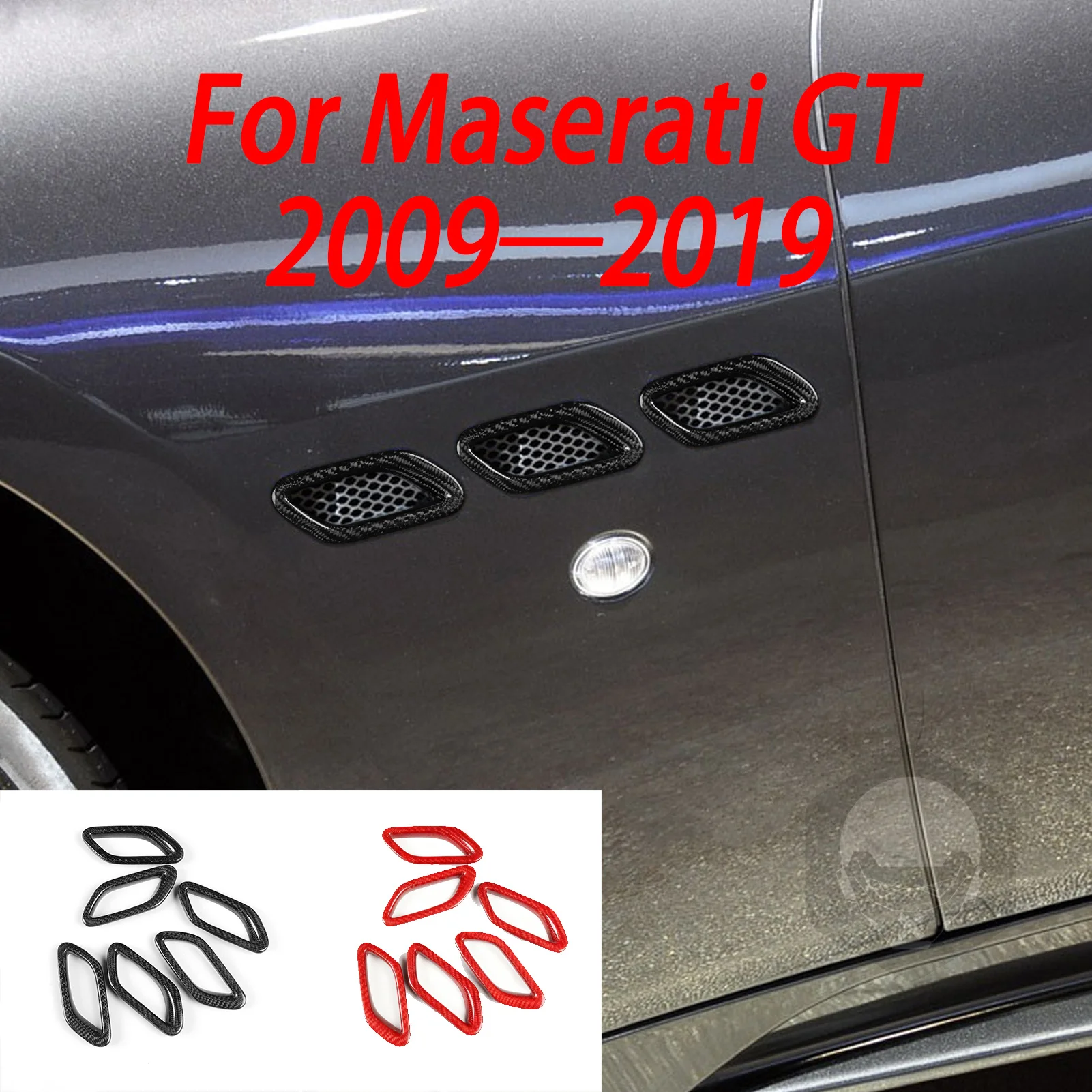 

3K настоящее углеродное волокно, боковое крыло, вентиляционное отверстие, украшение автомобиля, аксессуары для Maserati GT GTS Granturismo Turismo 2007-2021