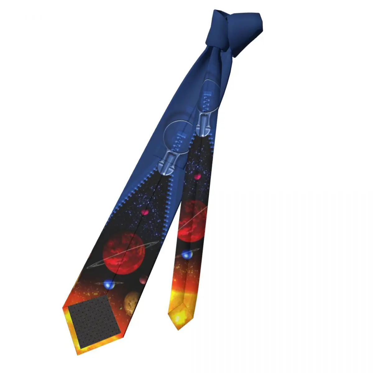 Unlocked Zipper Showing Space Neckties Unisex Casual Polyester 8 cm Wide Neck Ties for Mens Shirt Accessories Gravatas Wedding