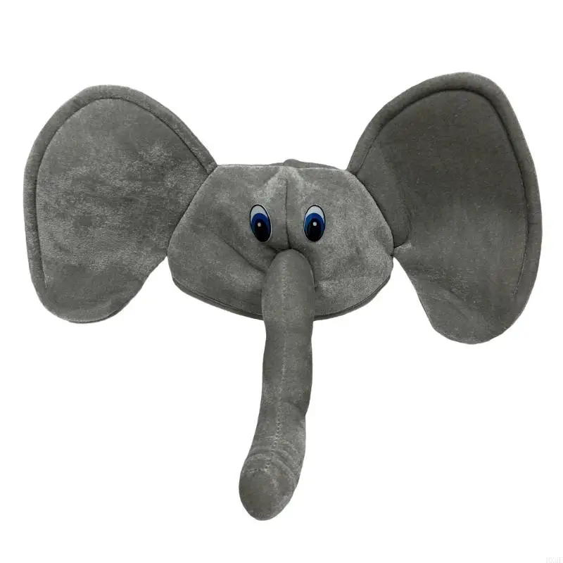 HX6F Novelty Elephant Character Hat Plush Headgear Hat for Party Wear Various Outfit Props Headpiece for Stage Performances