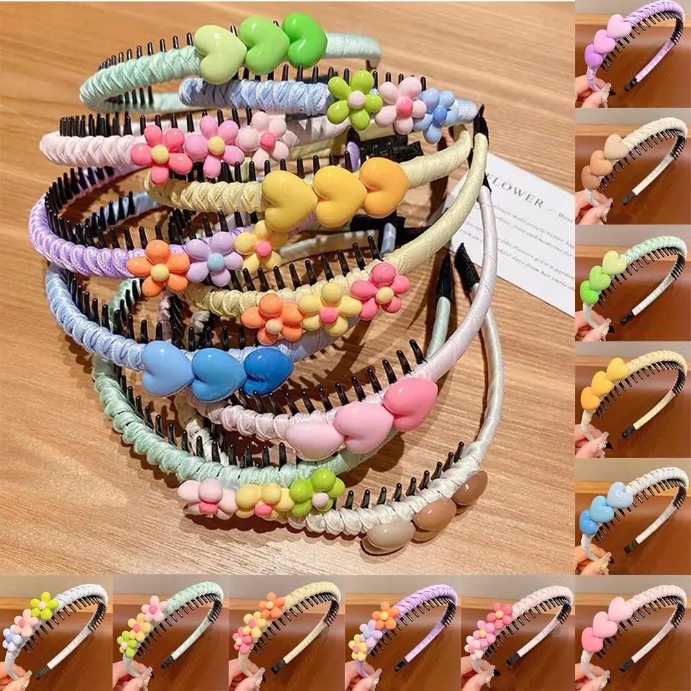 

Hair Accessories Love Hear Children Teethed Hair Hoop Korean Floral Hair Band Hair Wear Daily