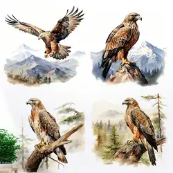 Hawk Watercolor Wall Sticker Art Mural Living Room Bedroom Cabinet Decoration Home Decor Animal Stickers S279