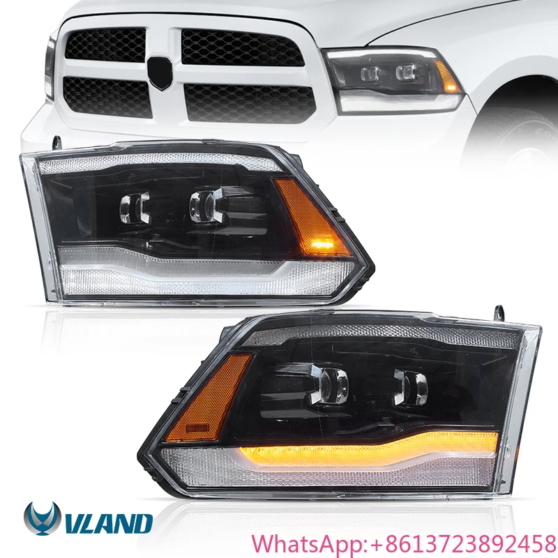 

VLAND Manufacturer Wholesales 2009-2021 Sequential RAM 1500 LED Car Head Light Front Lamp 2009-2018 for DODGE RAM 1500/2500/3500