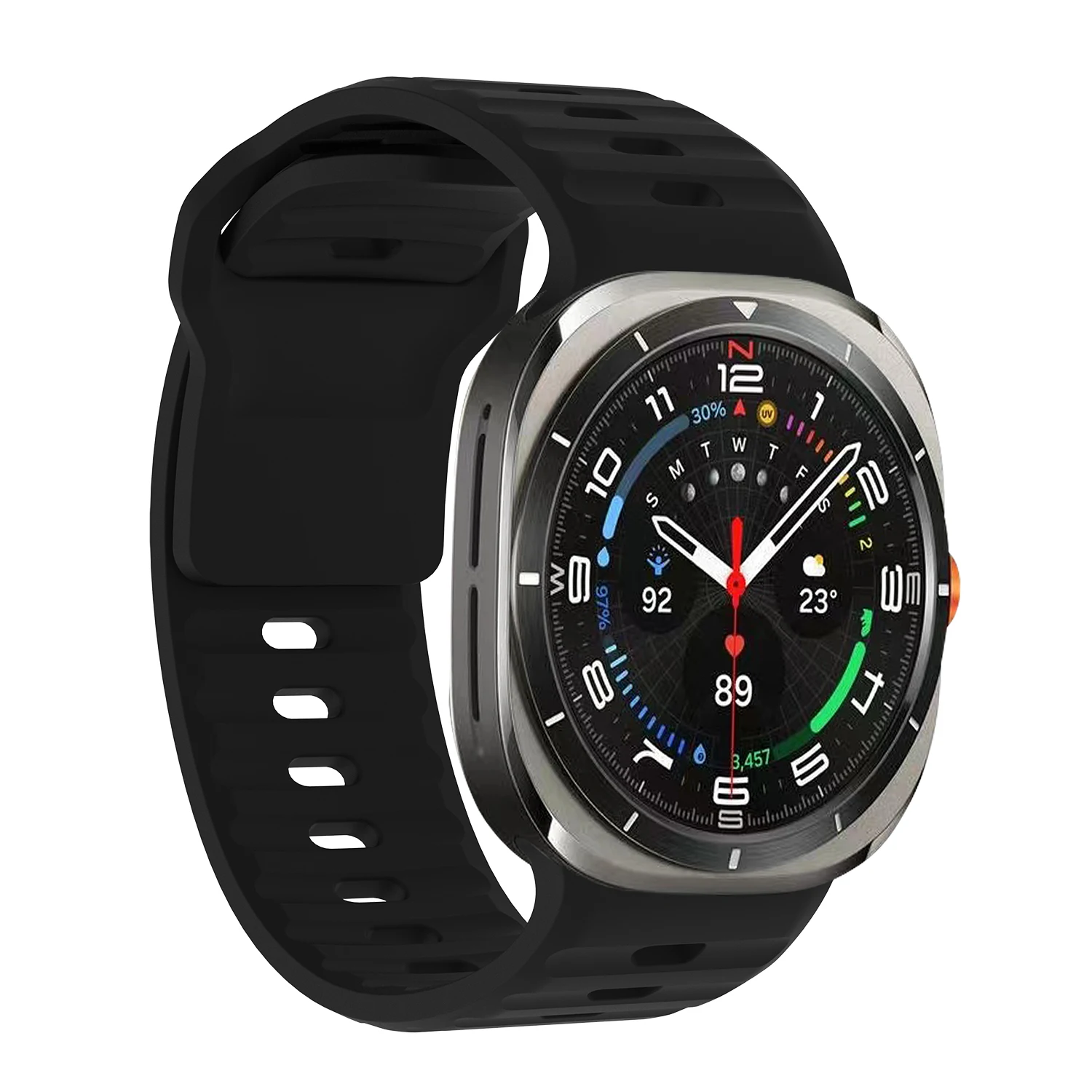 NEW Marine Silicone Strap for Samsung Galaxy Watch 7 Ultra 47mm Bracelet Sport Two-tone Watchband watch8 2025 Ultra 2 image 5