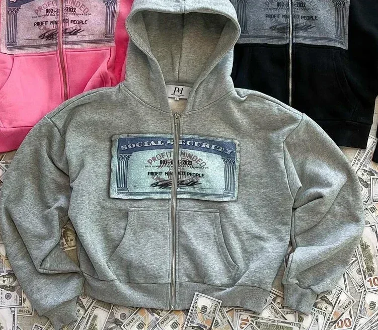 Sudaderas con capucha Retro Para hombres y mujeres, patrones personalizados impresos, ropa de calle estilo Y2K, cárdigan con capucha, Tops de manga