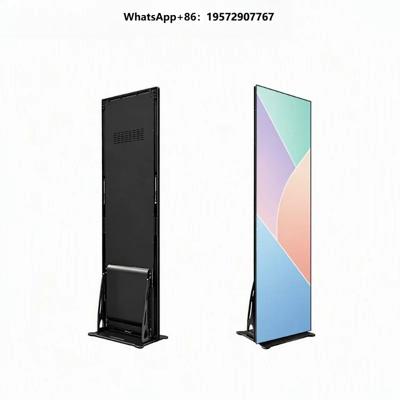 Indoor P2.5 Mirror LED Screen Digital Advertising Display Slim Bezel Floor Standing Smart Signage Board