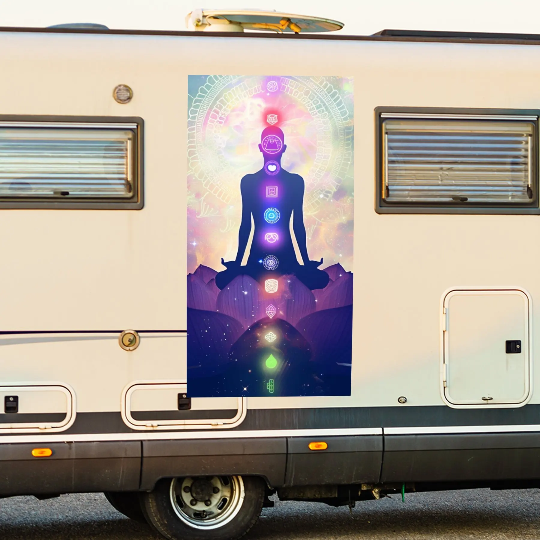 

Наклейка Chakra Energy Spiritual ArtCar, виниловая наклейка на сторону моторики дома, водонепроницаемая самоклеящаяся виниловая наклейка на