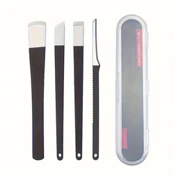 Pedicure Knife Set - Straight Edge Stainless Steel Nail Cuticle Nipper Remover Set with Storage Box for Toenail Care