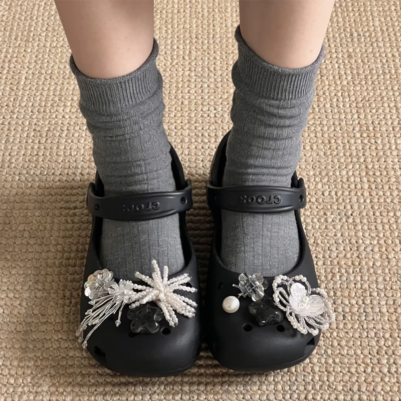 DIY-Schuh-Charms-Set für Damen, Retro-Ballettschuhe, Corc-Charms-Pack, modische, fließende Ballettschuh-Dekorationen, 1 Set – Detail 6
