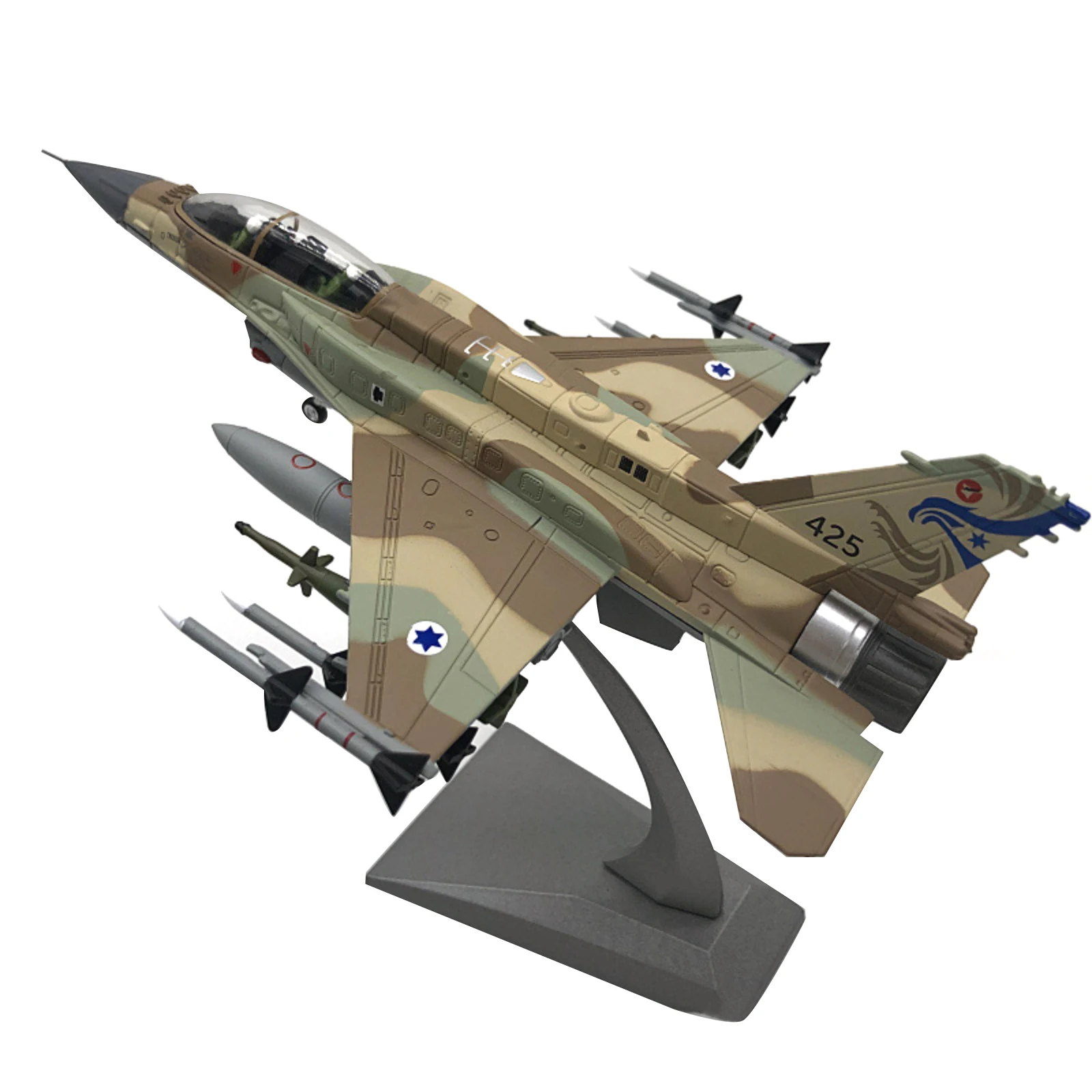 ダイキャストメタル 1/72 スケール イスラエル空軍 F-16I 戦闘機模型 おもちゃ 20.5cm 合金航空機模型 コレクションギフト用