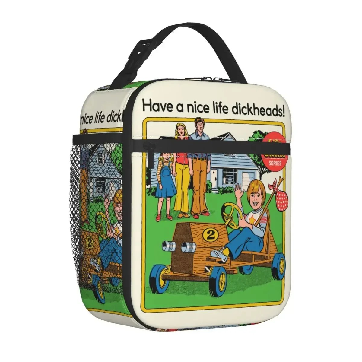 

Funny Nostalgia Have A Nice Life Dickheads Insulated Lunch Bag Vintage Pulp Humor Food Box Thermal Cooler Lunch Box For Picnic