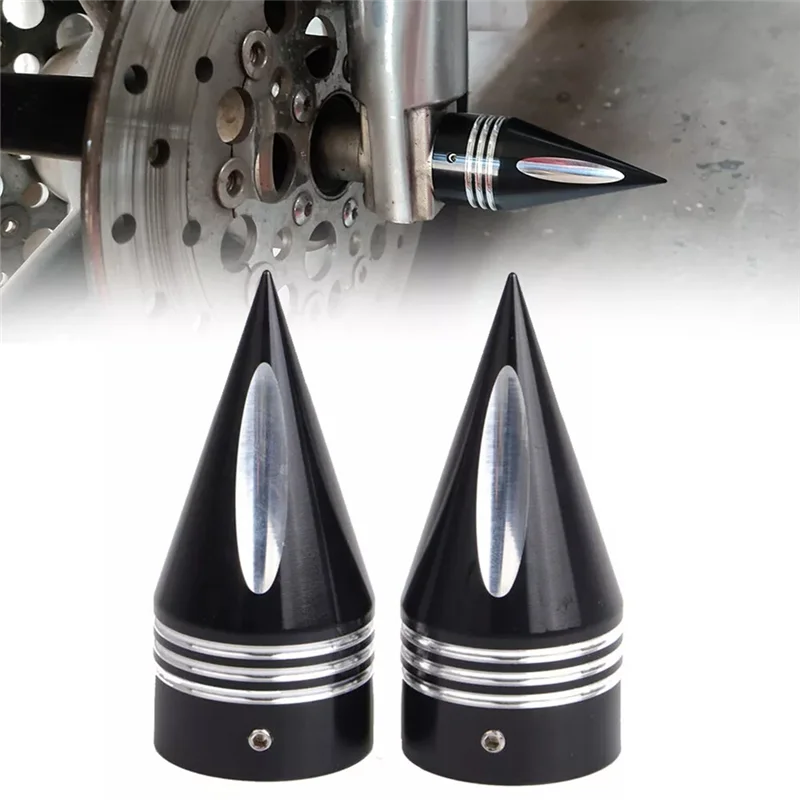 

OB-Black Front Axle Nut Covers Caps Kit For Touring Road King