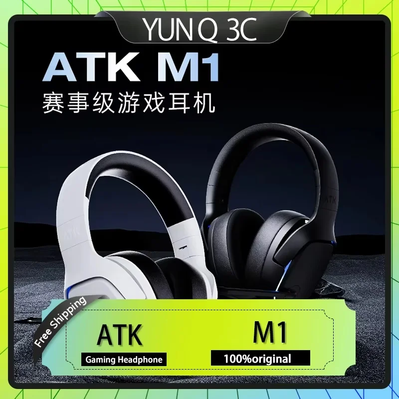 ATK Mercury M1 Game Headset Wireless Three Mode Headworn E-sports Game Headset Microphone Virtual 7.1 Surround customizatHeadset