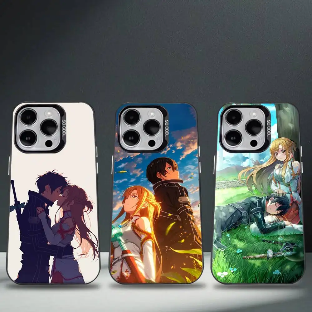 

Anime AsunaS K-Kirito Phone Case For iPhone 17,16,15,14,13,12,11,Pro,Max,Plus,E,Air,Mini Black Tpu Cover