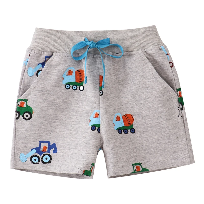 Little maven 2024 New Summer Shorts Clothes Boys Kids Clothes Cotton Trousers Children\'s Clothing Cartoon Excavator Short Pants