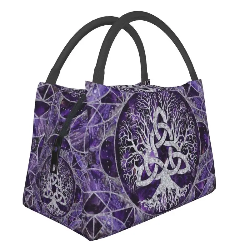 

Tree Of Life With Triquetra Lunch Box Women Vikings Cooler Thermal Food Insulated Lunch Bag Hospital Office Pinic Container