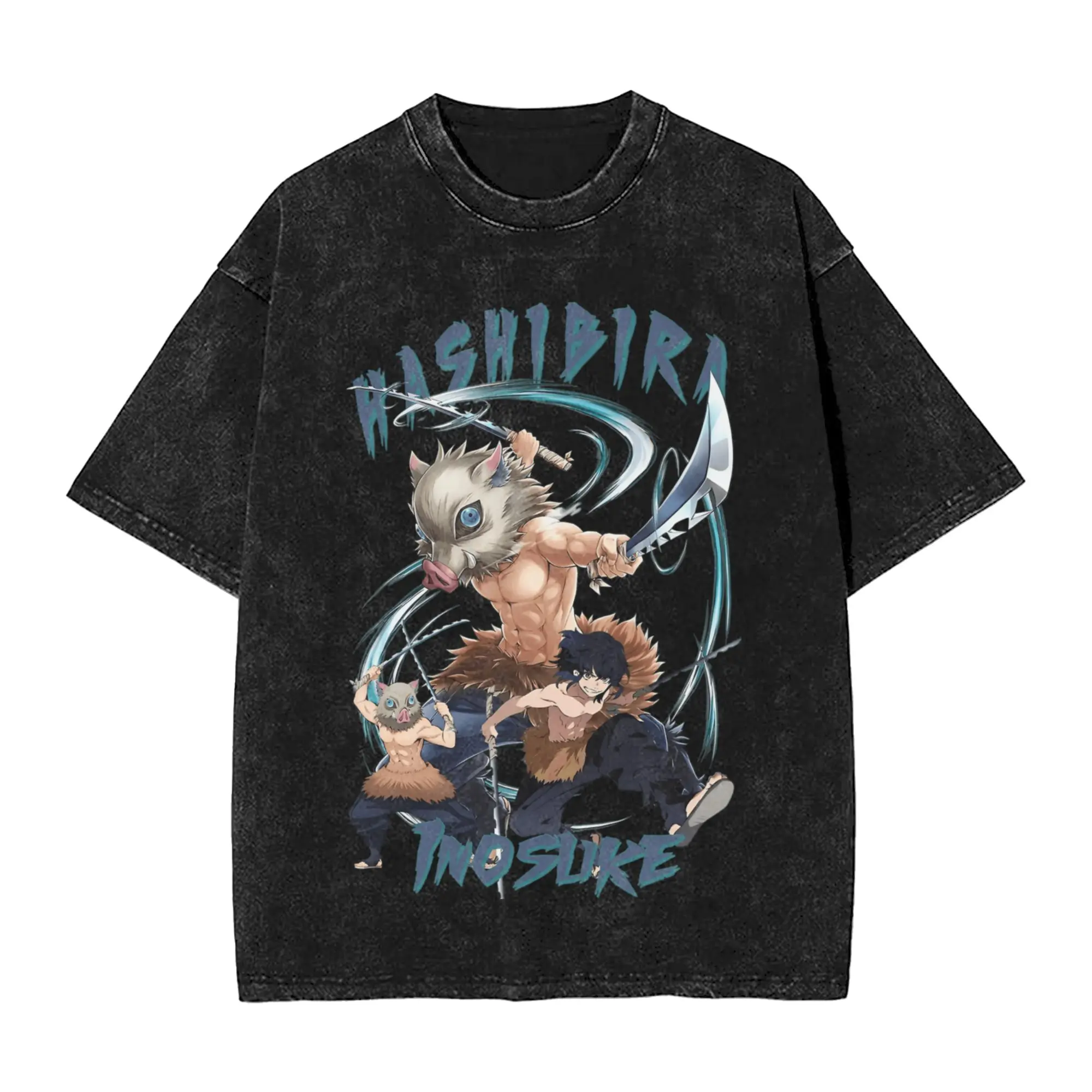 Inosuke T-Shirt for Men  Vintage Cotton Tee Shirt O Neck Short Sleeve T Shirts Plus Size Clothing