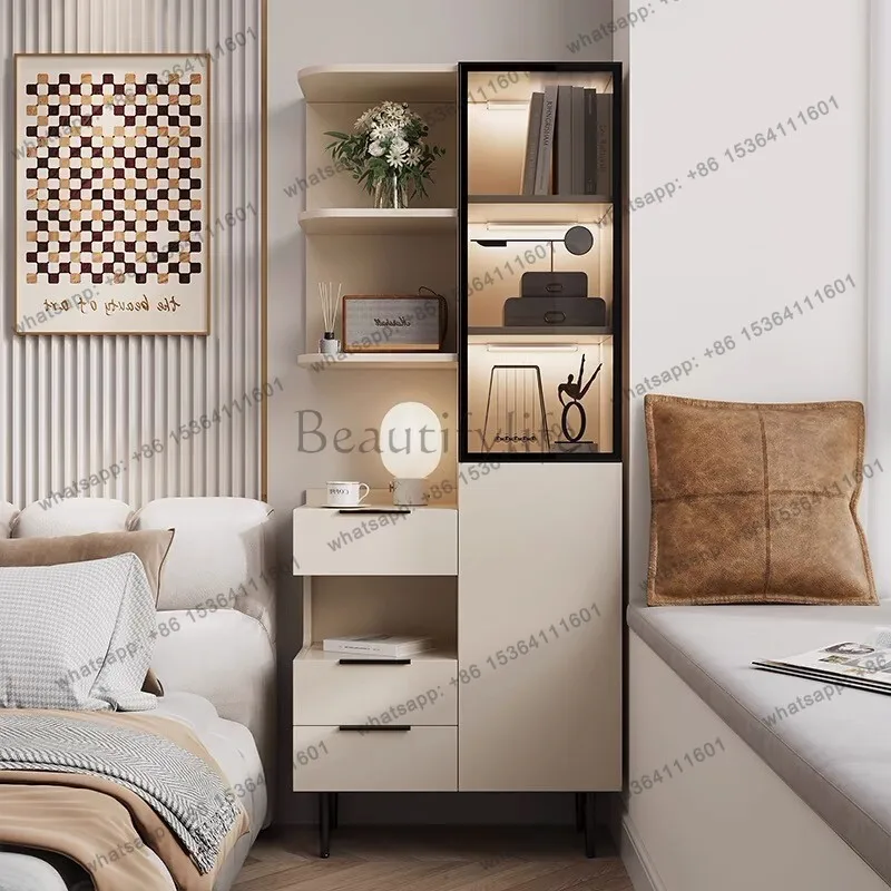 FG Wood Decor Bedside Table Organizer Modern Storage Luxury Drawers Bedroom Nightstand Mobile Mesitas De Noche Hotel Furniture