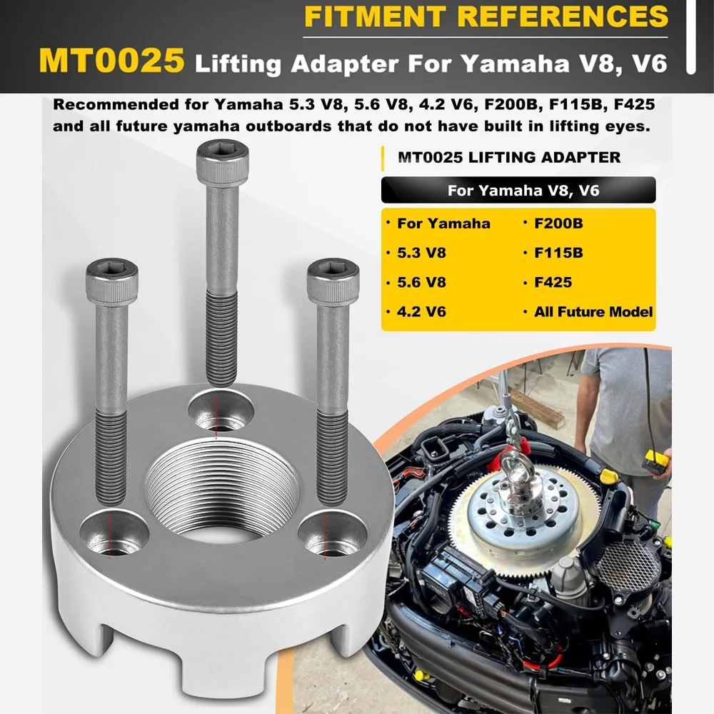 Lifting Adapter, Compatible for Yamaha 5.3 V8, 4.2 V6, F200B, F115B, F425, MT0025, MT0022 and Non-Verado Mercury (1.5' X16) image 3