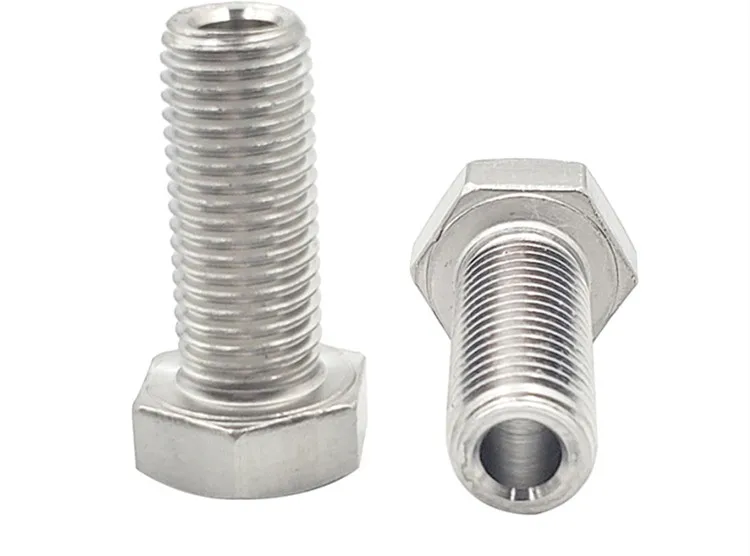 Hollow Screw 304 Stainless Steel Special Outer Hexagonal Bolt Mask Machine Threading Through-Hole Screw M4M5M6M8M10M12M14M16M20