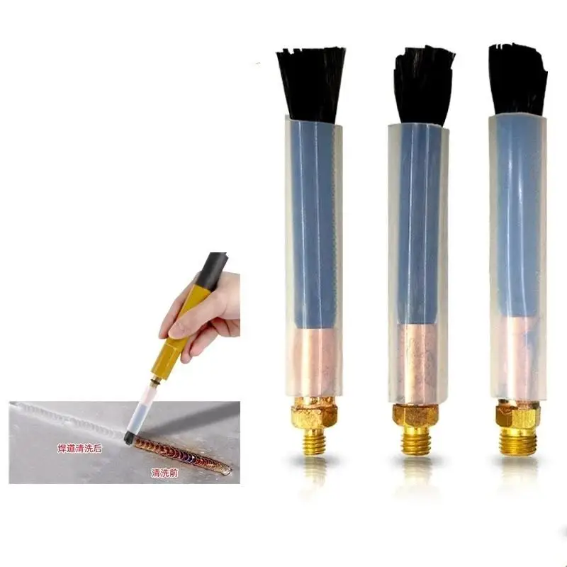 M6 M8 M10 Weld Seam Pickling Brush Copper Head Heat Resistant Cover TIG Weld Cleaning Tool Acid Resistant Carbon Fiber