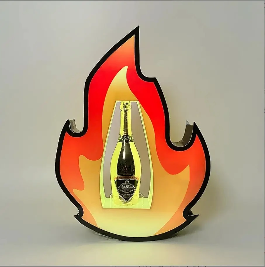 

Glow Fire bottle glorifier Led vip service wine bottle presenter light up champagne Bottle display stand holder rack