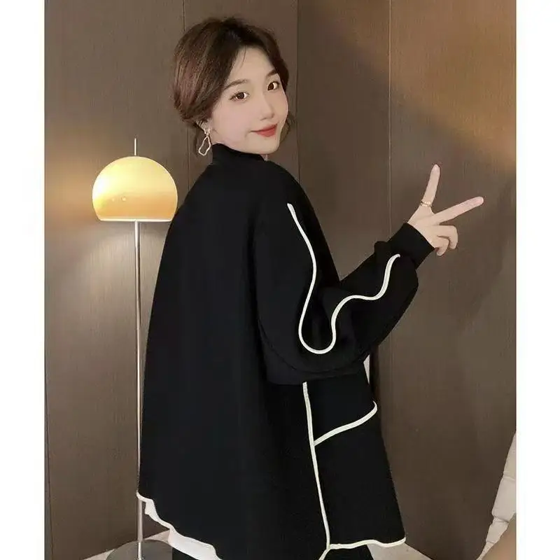 Felpe da donna Top manica lunga cerniera invernale tendenza abbigliamento semplice unisex girocollo modello Harajuku coppia punk rock da donna