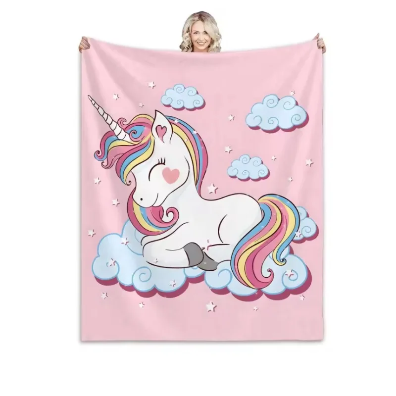 Einhorn-Flanelldecke, Überwurf für Mädchen und Jungen, weiche, warme Babydecke für Bett, Sofa, Geburtstag, Weihnachten, Geschenk