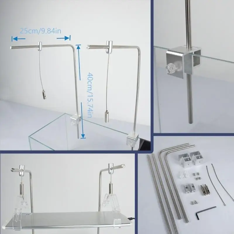 G92C Flexible Positioning Fish Tanks Light Brackets Aluminum Alloys Waterproofed for Fish Tanks Lighting
