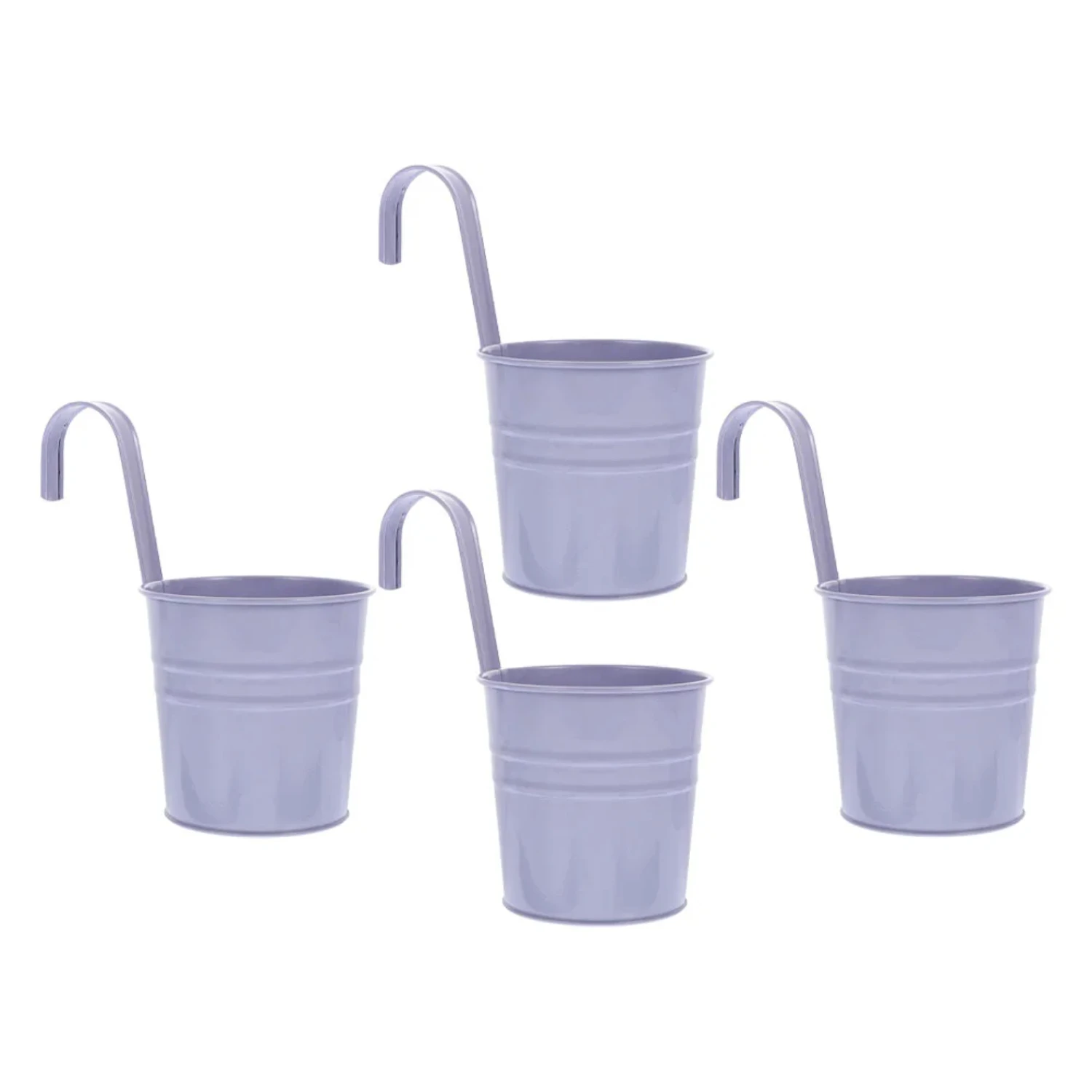 Flower Bucket Hanging Pots Planter Pot Iron Garden Plant Balcony Metal With Vase Flowerpot Container Railing Decor Hook Vintage