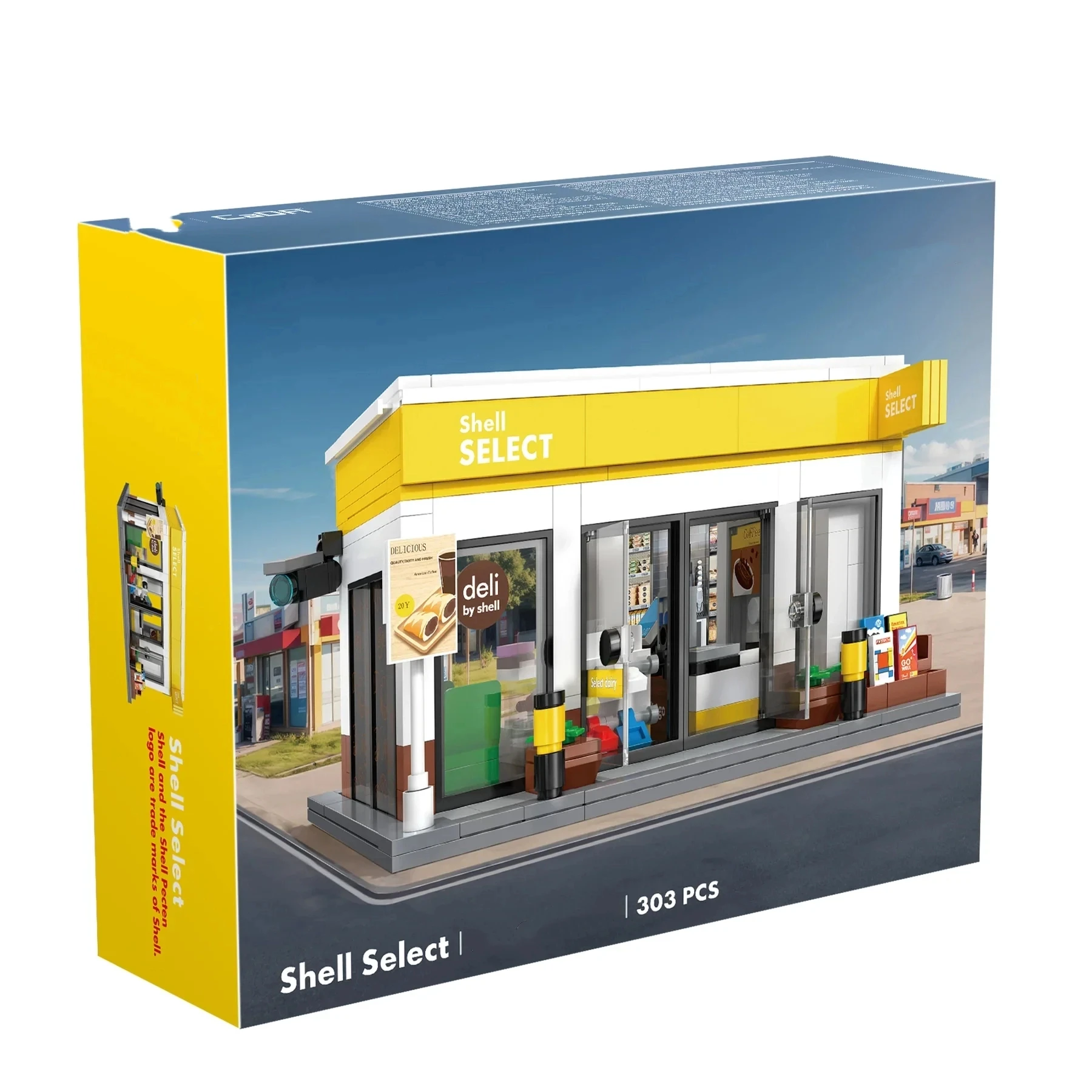 MOC Stad Retail Station Tankstation Wasstraat Serie Bouwsteen Model Supermarkt Bakstenen Speelgoed voor Kinderen DIY Geschenken