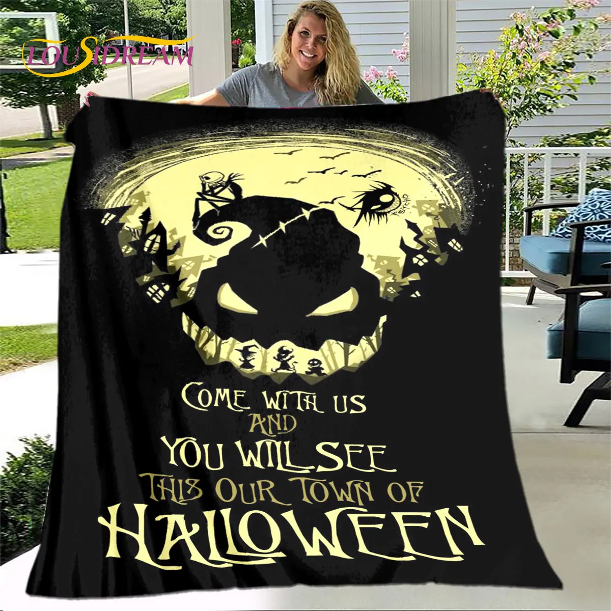 

Halloween New Year Horror Cartoon Blanket,Flannel Blanket Throw Blanket,Soft Warm Blanket for Living Room Bedroom Beds Sofa Gift