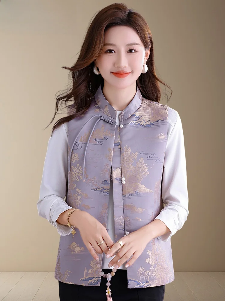 TUCANO – gilet chinois Premium, vêtements d'extérieur, nouveau modèle fin en Fiber de Polyester Anti-âge pour maman, début d'automne, 2025
