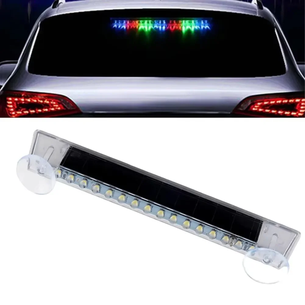 Solar Car Light Solar Powered 16 Bright LEDs Multiple Flash Modes Suction Cup Installation For Night Driving 21*2.7*2.5cm