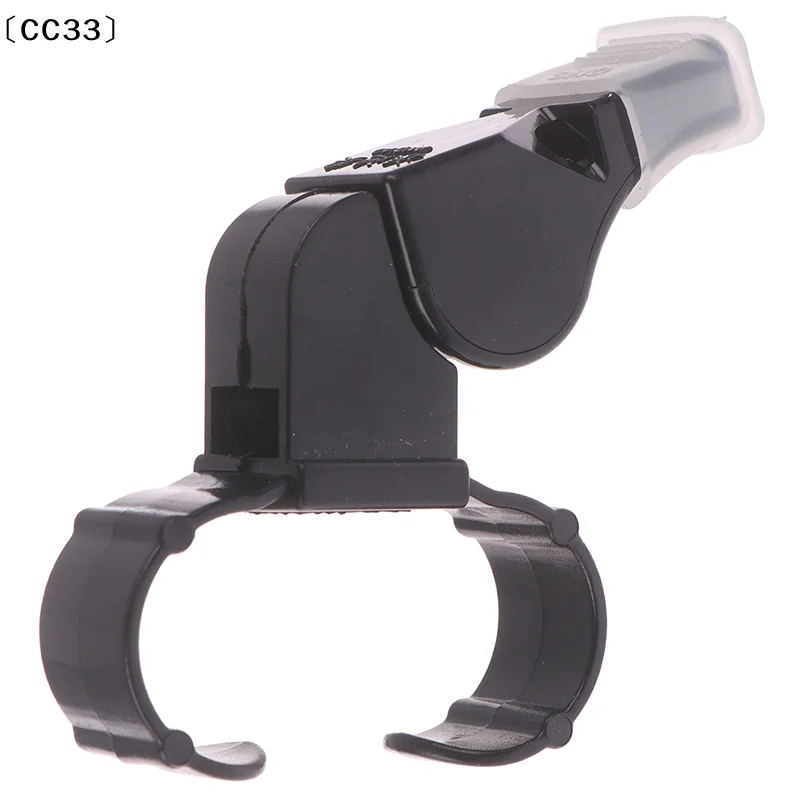 Black Plastic Pealess Finger Grip Sports Skate/Football Referee Mouth Whistle〔CC33〕
