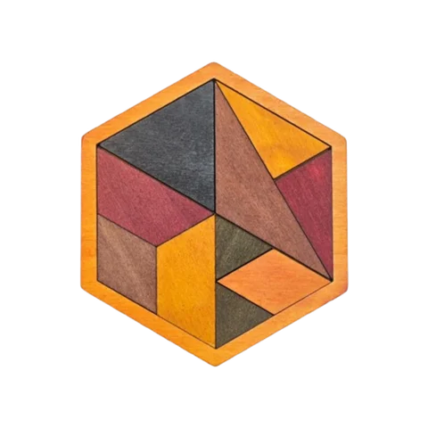 Pattern Cognitive Wooden Tangram Puzzle Interactive Challenges Montessori Puzzles Toys Logical Thinking Hexagonal